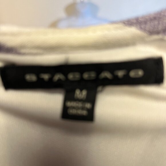 STACCATO Blue and Cream Striped Pant Suit /Romper/JumpSuit Size Medium - Picture 3 of 6